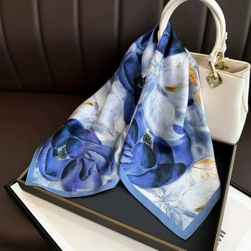 Light Green Natural Silk Scarf 65*65cm