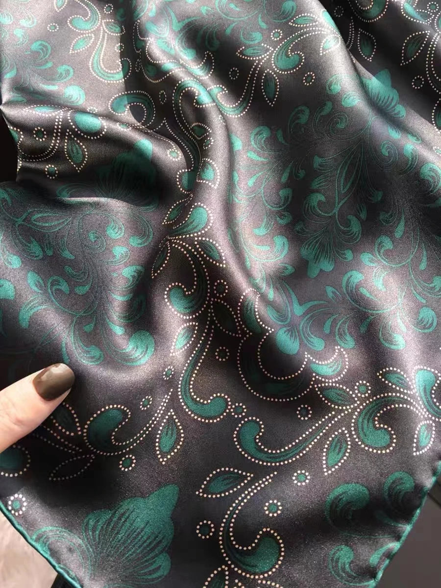 Navy Blue 100% Mulberry silk chiffon scarf 106*106cm