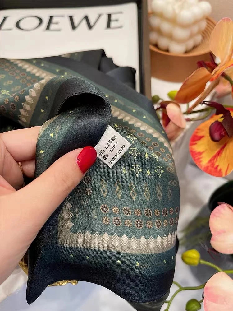 100% Pure Mulberry Long Silk Scarf 155*16cm