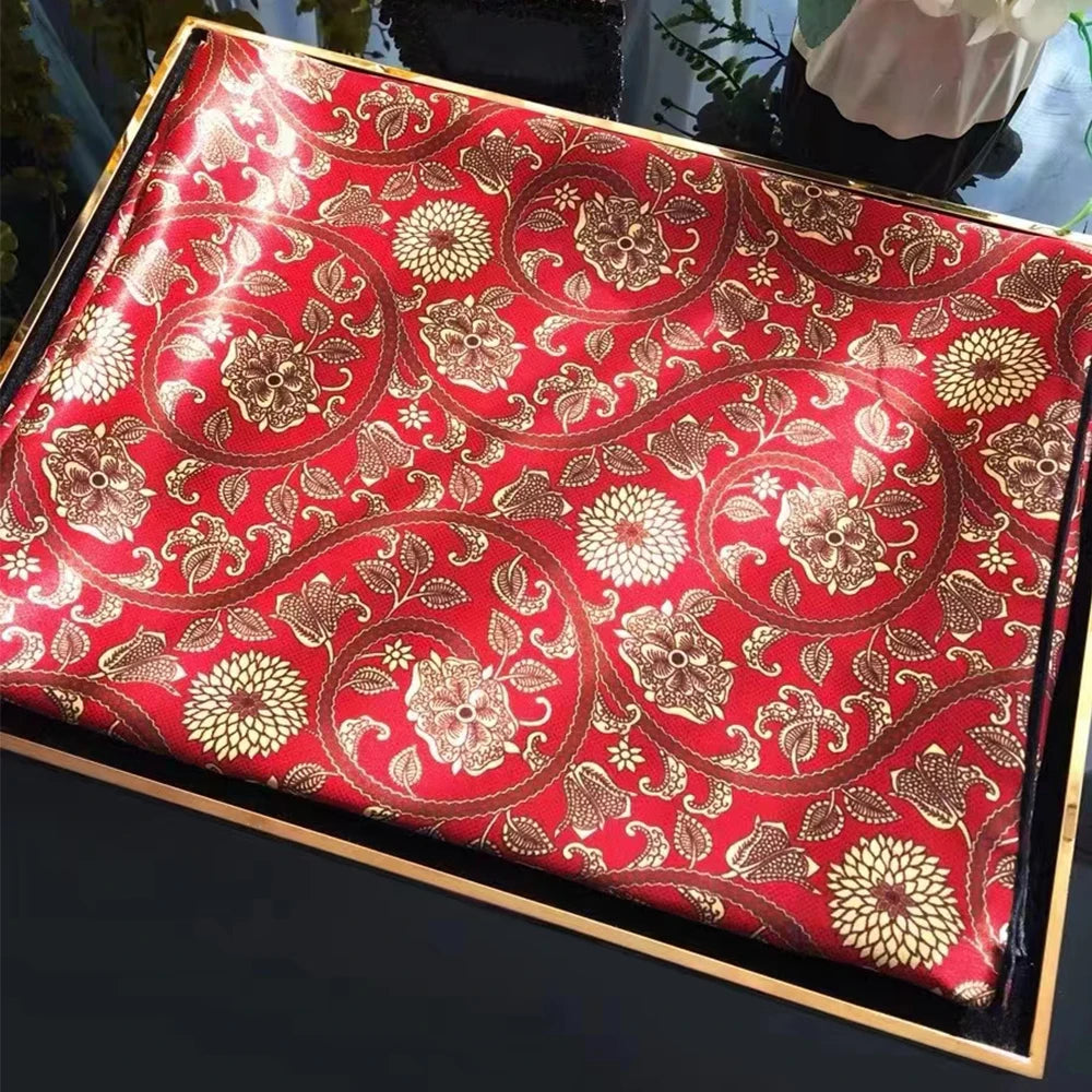 Wine red  women's 100% Mulberry Silk Scarf 106*106cm