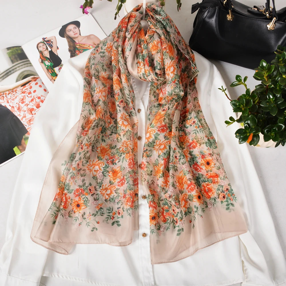 2026 New 100% Mulberry Silk Scarf 176*110cm