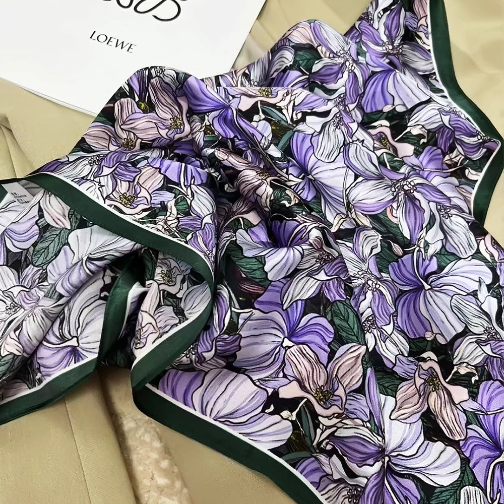 Light Green Natural Silk Scarf 65*65cm