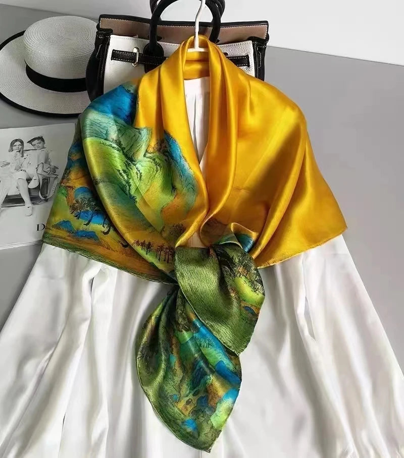 90*90cm Women Satin Square Scarf 2026-1
