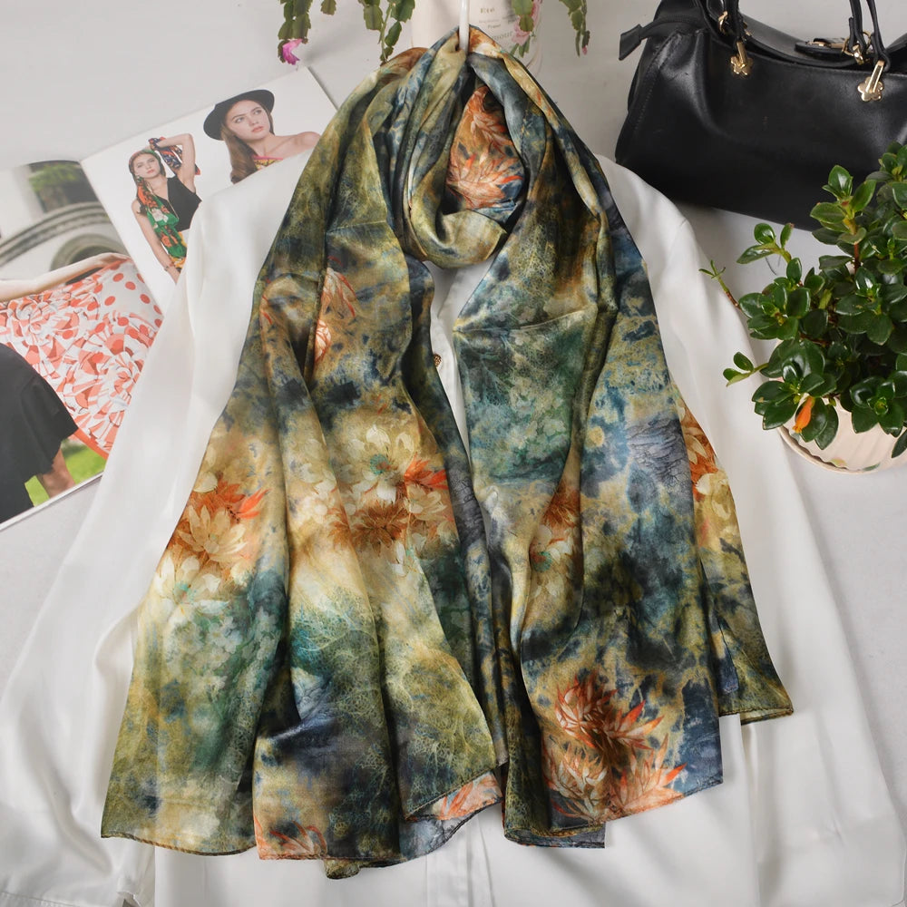 2026 New 100% Mulberry Silk Scarf 176*110cm