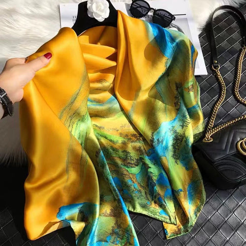 90*90cm Women Satin Square Scarf 2026-1