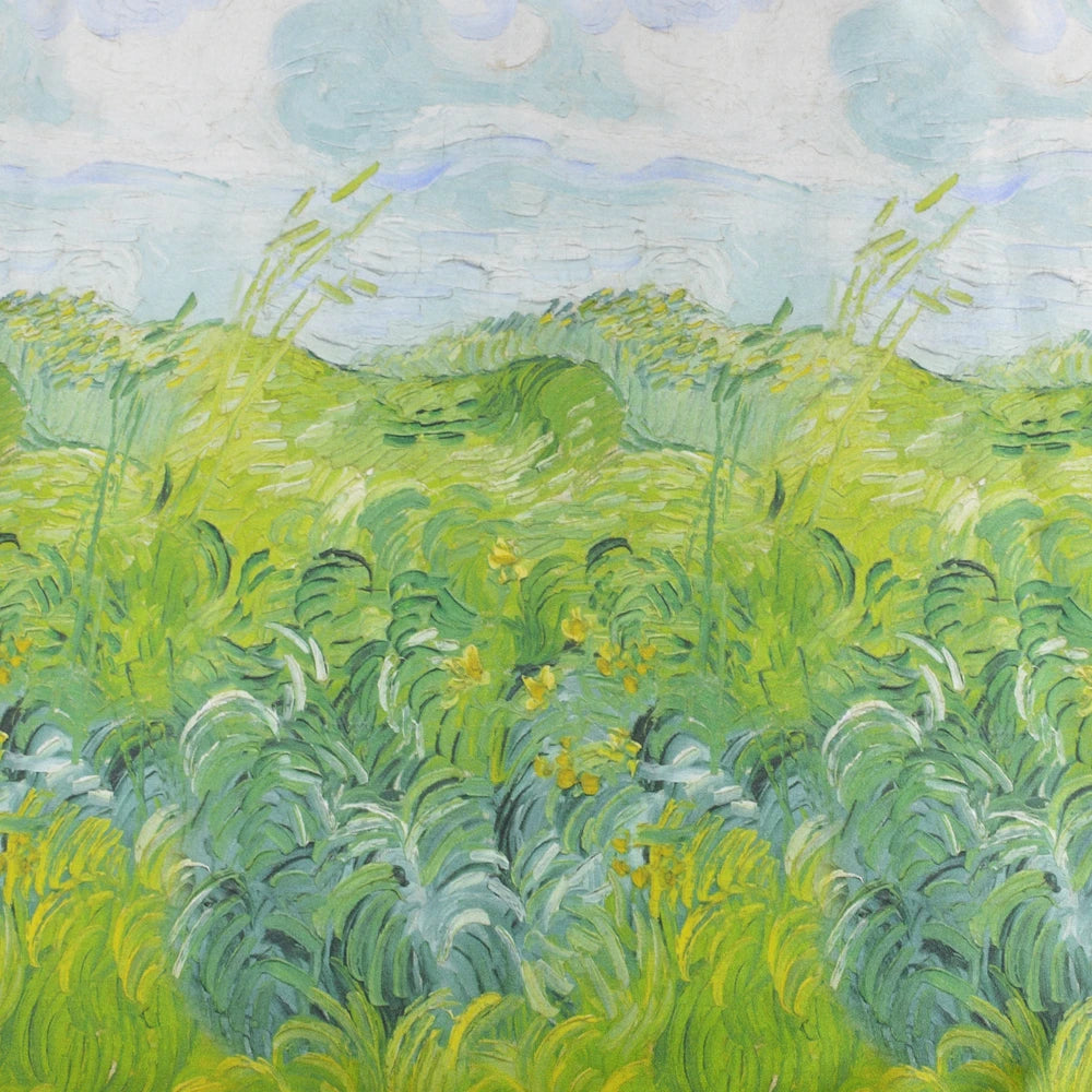 2024-SY Blue Green 100% Mulberry Silk Scarf 175*52cm