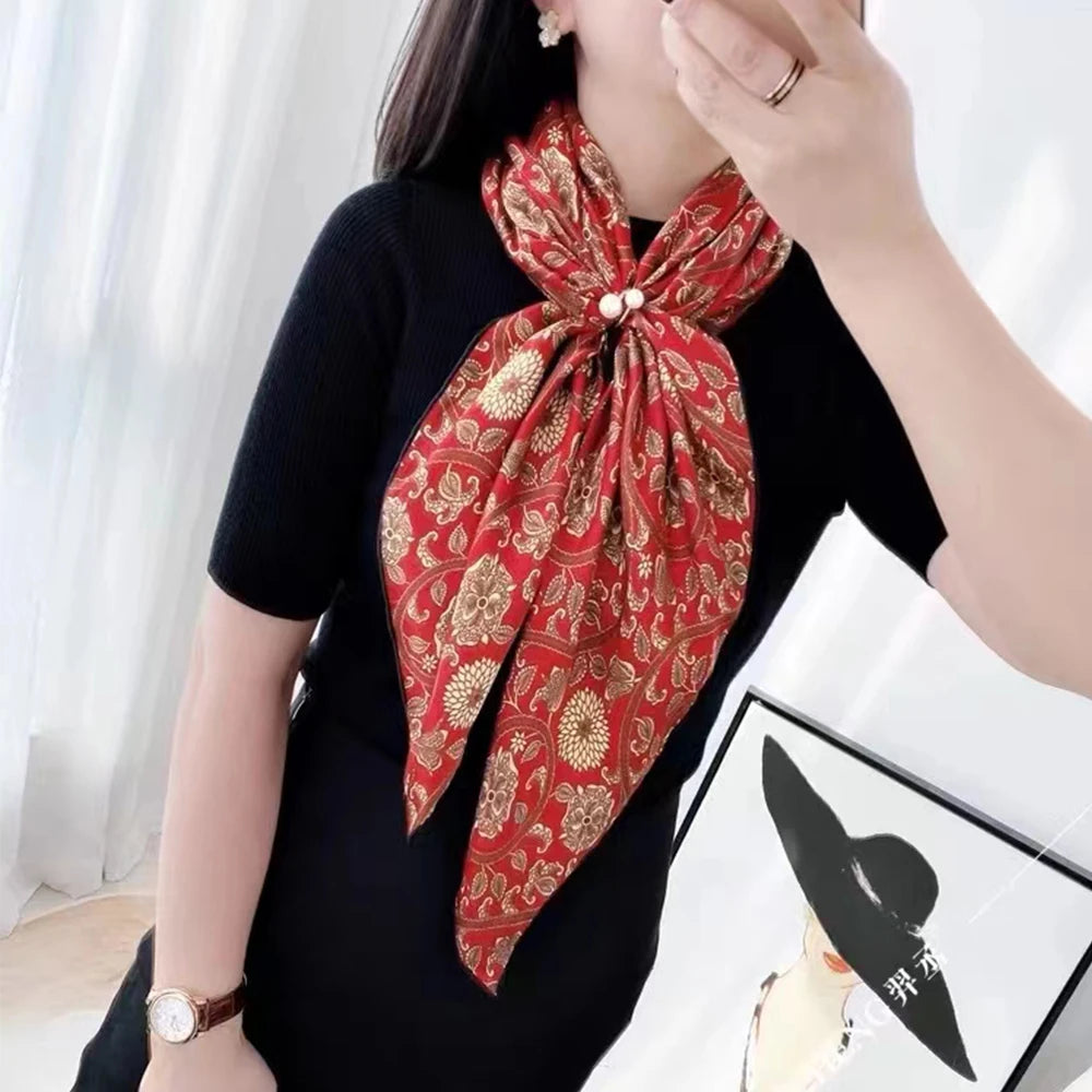 Wine red  women's 100% Mulberry Silk Scarf 106*106cm