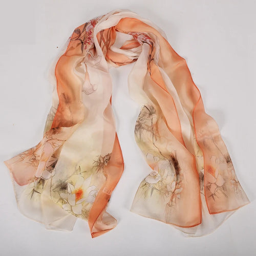 100% Mulberry silk chiffon long scarf 180*65cm
