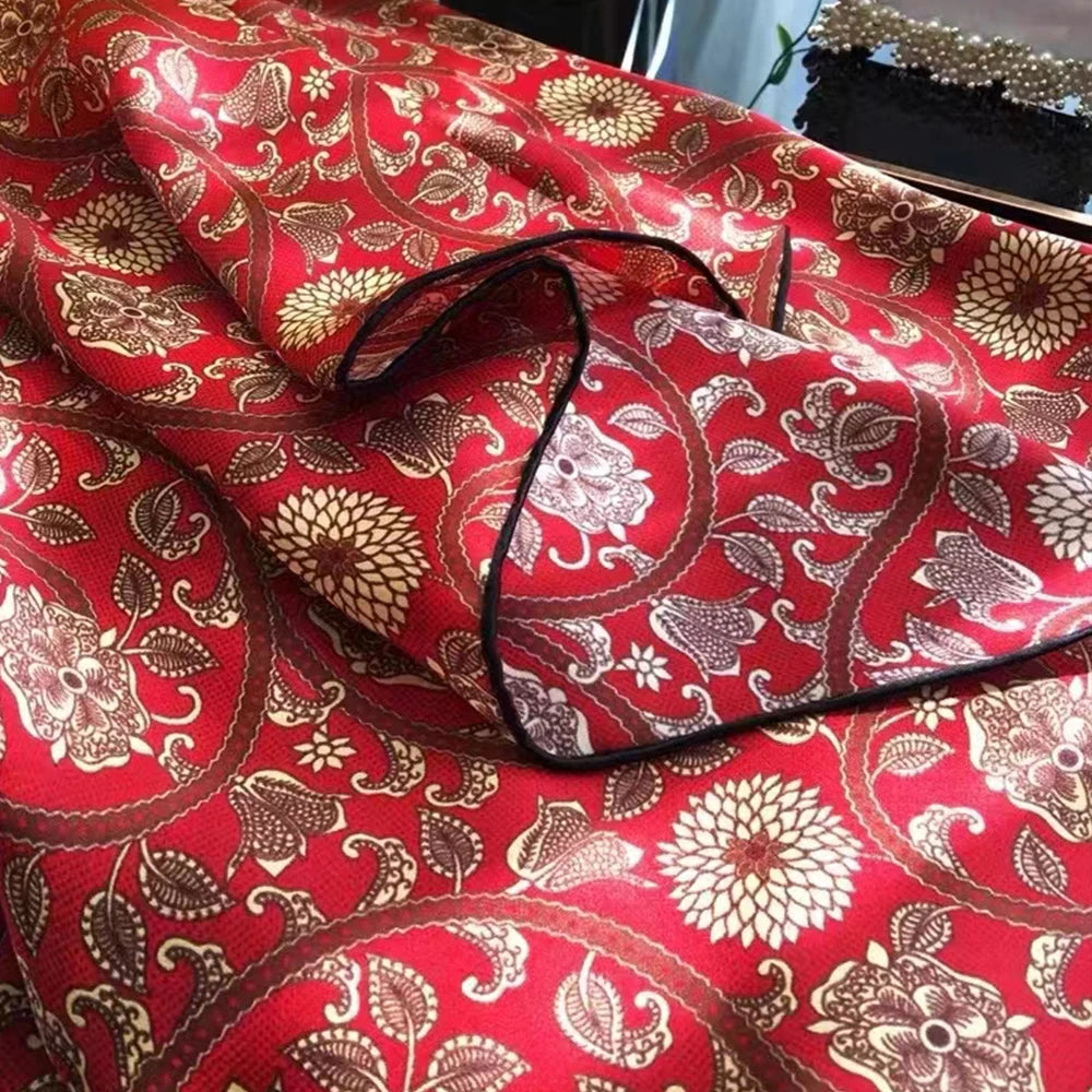 Wine red  women's 100% Mulberry Silk Scarf 106*106cm