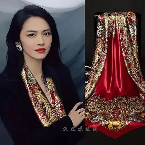 90*90cm Women Satin Square Scarf 2026-1