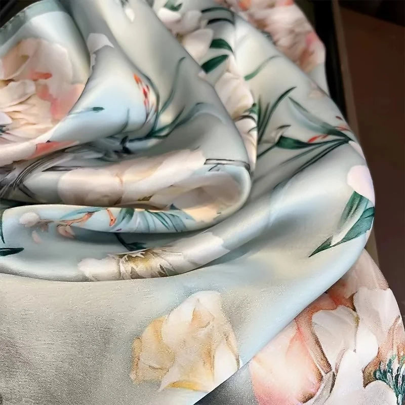 Light Green Natural Silk Scarf 65*65cm