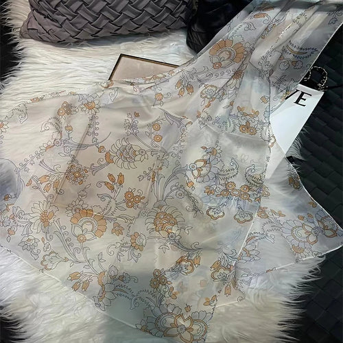 100% Mulberry silk chiffon long scarf 180*65cm