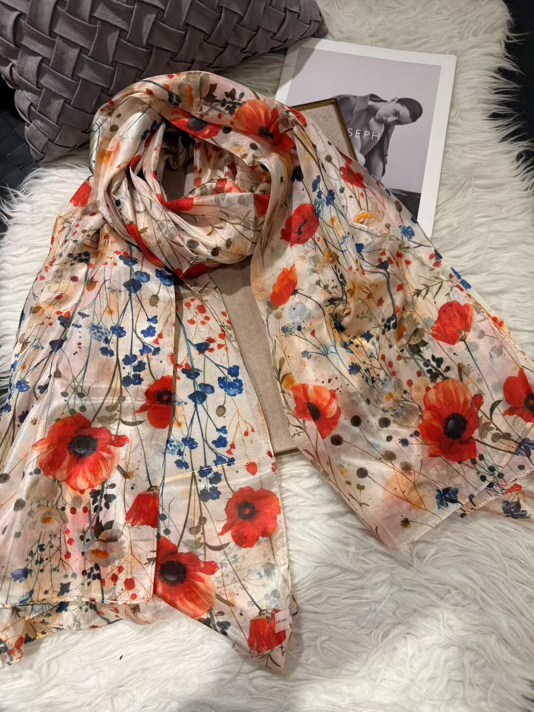 2025 Bysifa women 100% Mulberry Silk Scarf 176*110cm