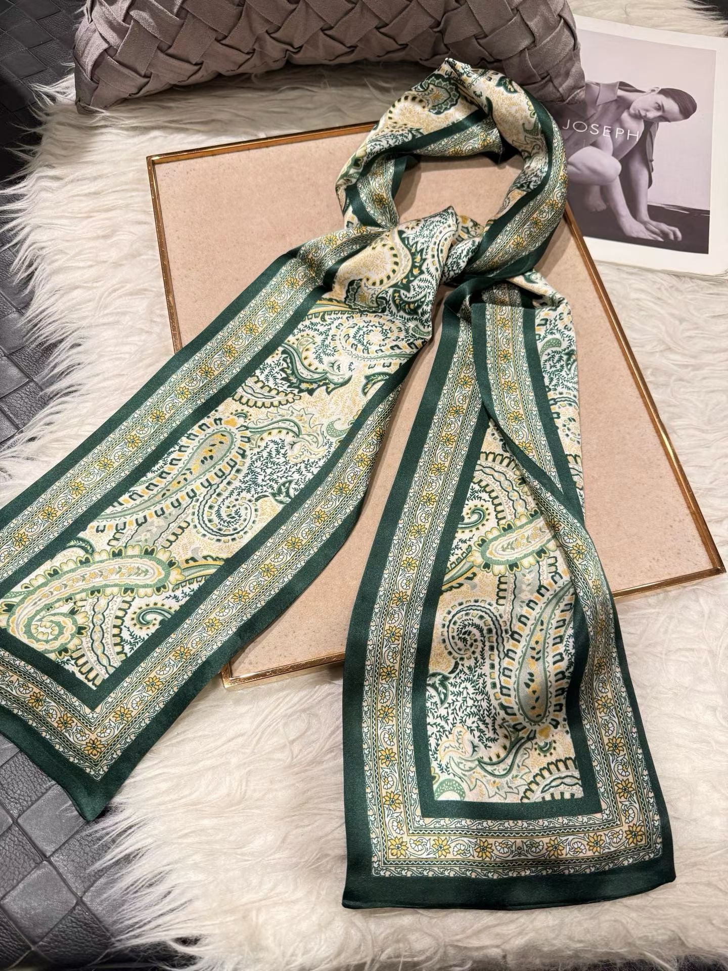 100% Pure Mulberry Long Silk Scarf 155*16cm