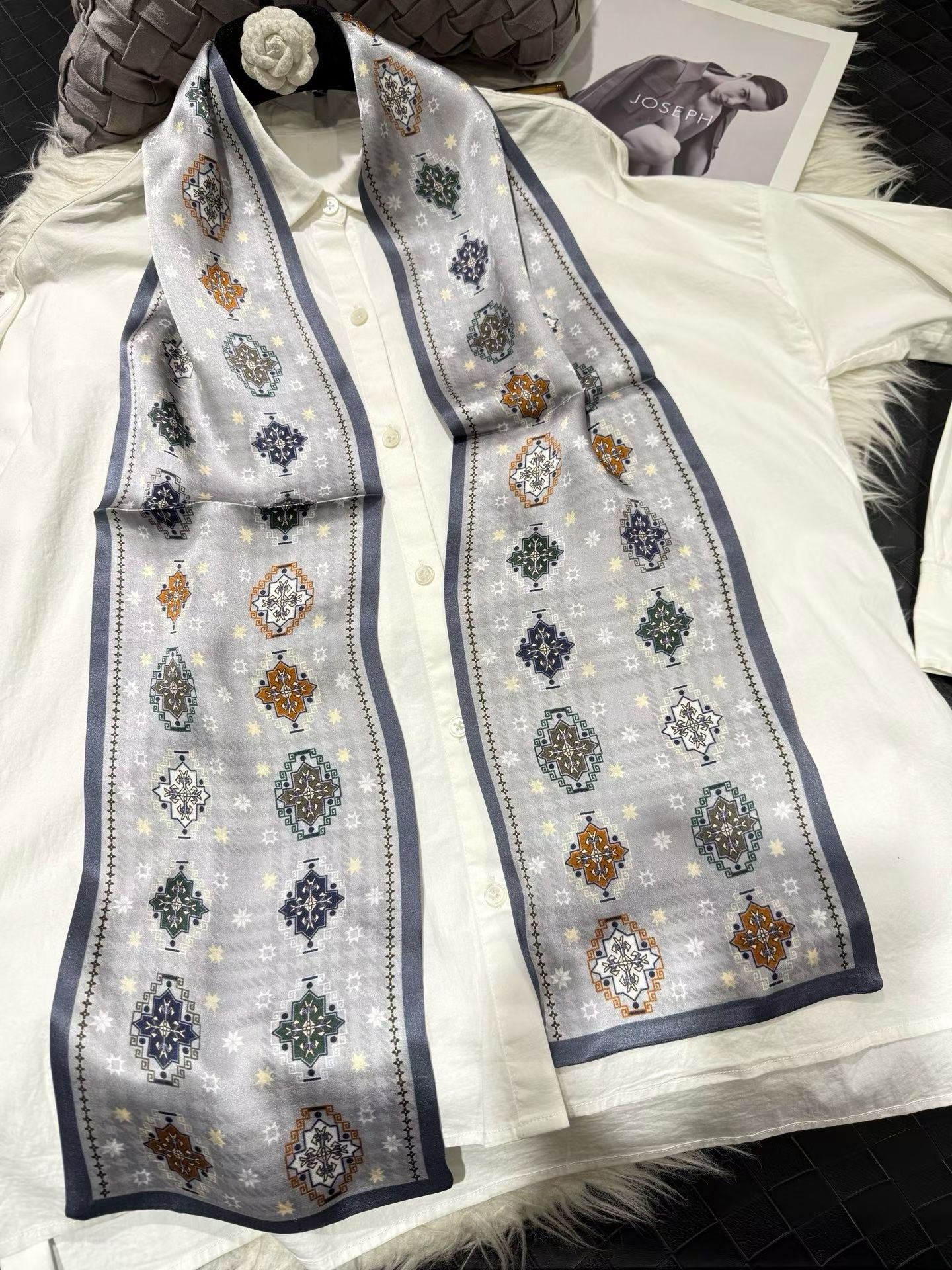 100% Pure Mulberry Long Silk Scarf 155*16cm