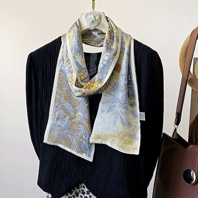 100% Pure Mulberry Long Silk Scarf 155*16cm